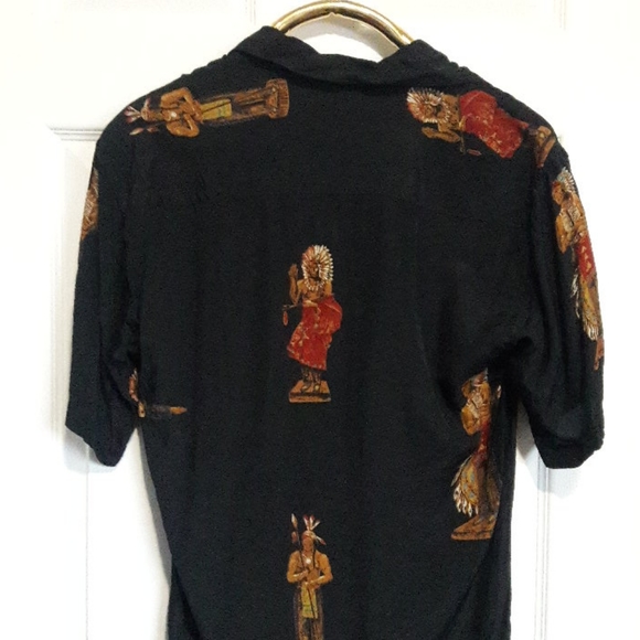 Vintage Native American Chief Button Down Shirt black - Picture 11 of 13